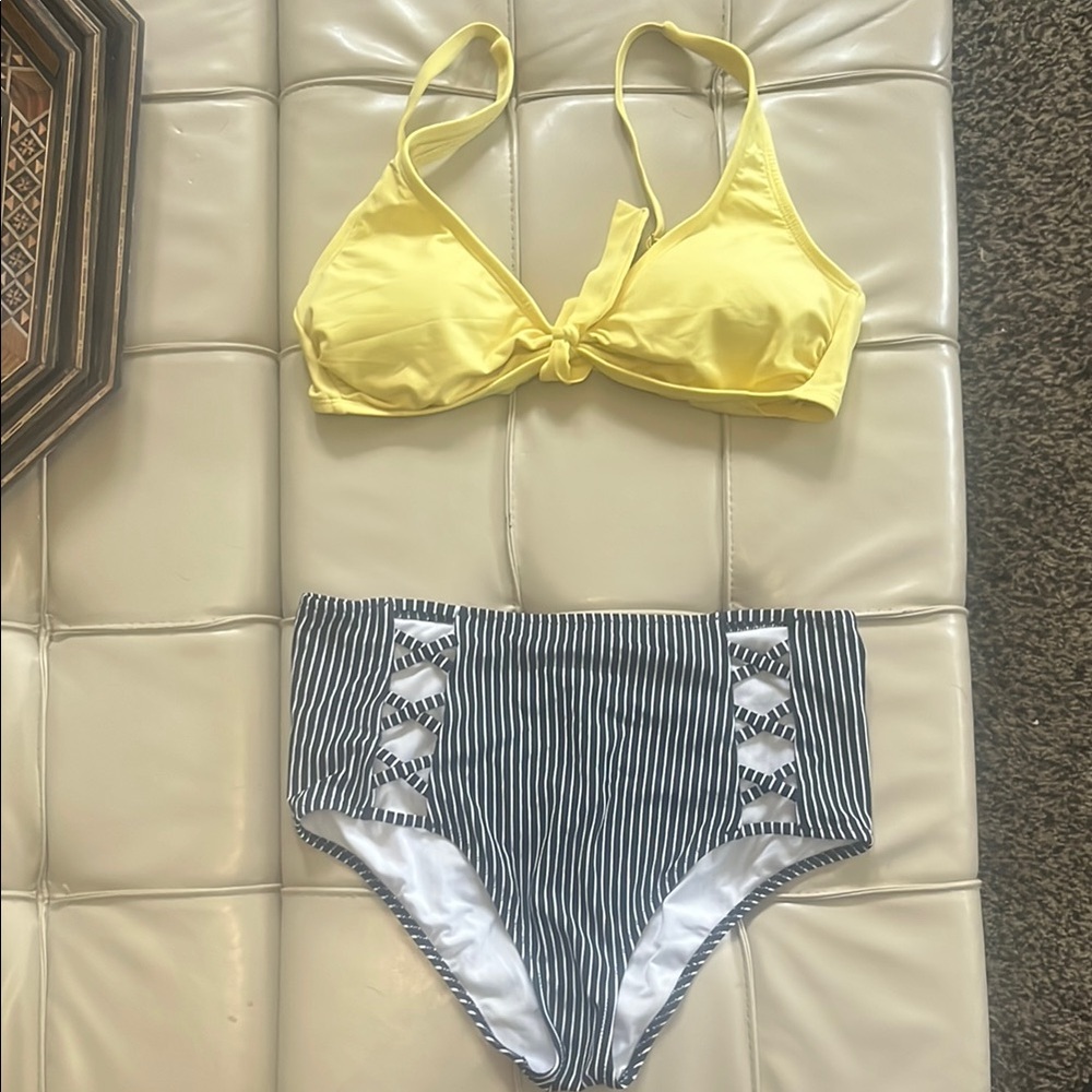 Target Yellow and Black Striped Bikini
